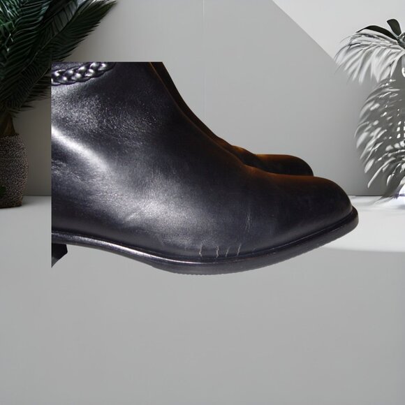 Bally Women’s Italian Leather Pull-on Riding Boots – Luxury Chic, Black, Size 9M - Picture 4 of 4